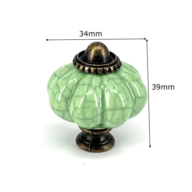Add A Spot Of Green - One Ceramic Knob Dresser Cabinet Furniture Hardware