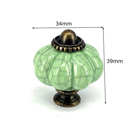 Add A Spot Of Green - One Ceramic Knob Dresser Cabinet Furniture Hardware