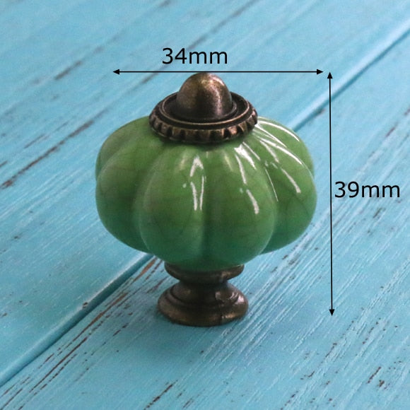 Add A Spot Of Green - One Ceramic Knob Dresser Cabinet Furniture Hardware