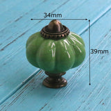 Add A Spot Of Green - One Ceramic Knob Dresser Cabinet Furniture Hardware