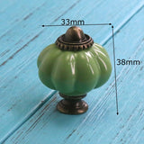 Add A Spot Of Green - One Ceramic Knob Dresser Cabinet Furniture Hardware