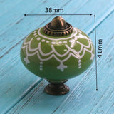 Add A Spot Of Green - One Ceramic Knob Dresser Cabinet Furniture Hardware