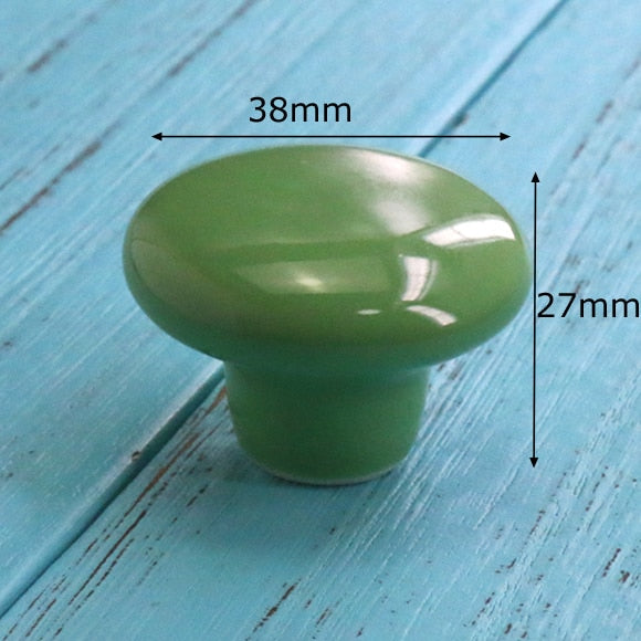Add A Spot Of Green - One Ceramic Knob Dresser Cabinet Furniture Hardware