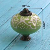 Add A Spot Of Green - One Ceramic Knob Dresser Cabinet Furniture Hardware