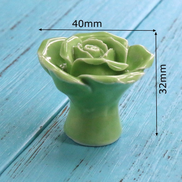 Add A Spot Of Green - One Ceramic Knob Dresser Cabinet Furniture Hardware