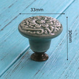 Add A Spot Of Green - One Ceramic Knob Dresser Cabinet Furniture Hardware