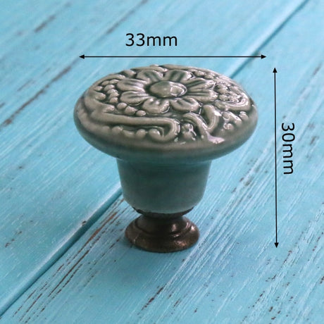 Add A Spot Of Green - One Ceramic Knob Dresser Cabinet Furniture Hardware