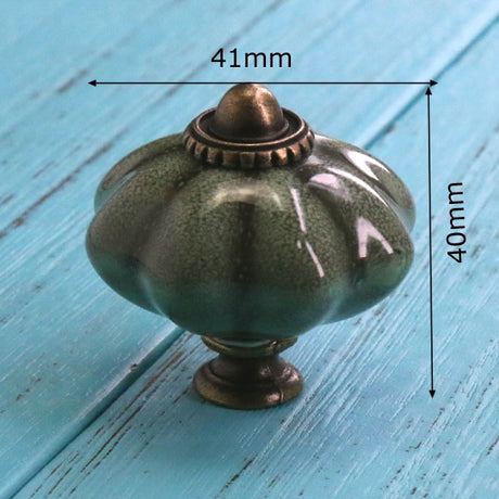 Add A Spot Of Green - One Ceramic Knob Dresser Cabinet Furniture Hardware