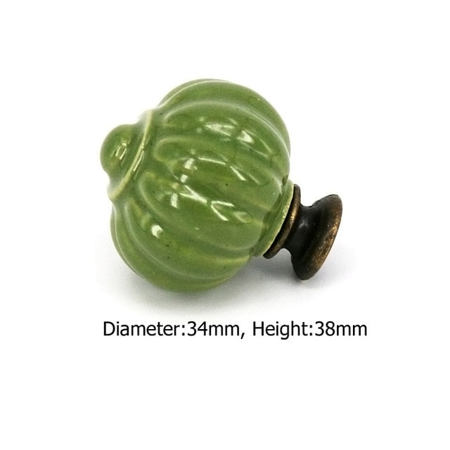Add A Spot Of Green - One Ceramic Knob Dresser Cabinet Furniture Hardware
