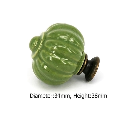 Add A Spot Of Green - One Ceramic Knob Dresser Cabinet Furniture Hardware