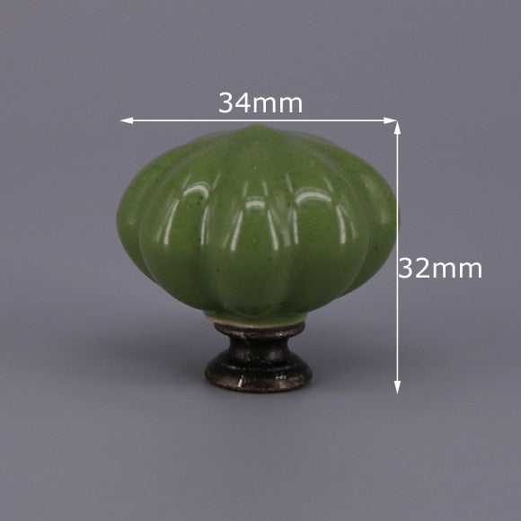 Add A Spot Of Green - One Ceramic Knob Dresser Cabinet Furniture Hardware