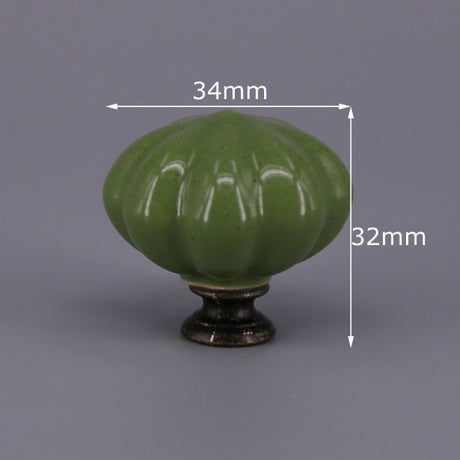 Add A Spot Of Green - One Ceramic Knob Dresser Cabinet Furniture Hardware