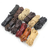 2 Meters Coffee/Red/Brown Genuine Leather Cords 3mm Round/Flat Beading Leather Rope For Necklace DIY Jewellery Making