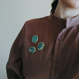 Oval Starry Sky Brooches Whale, Forest, Galaxy