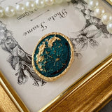 Oval Starry Sky Brooches Whale, Forest, Galaxy
