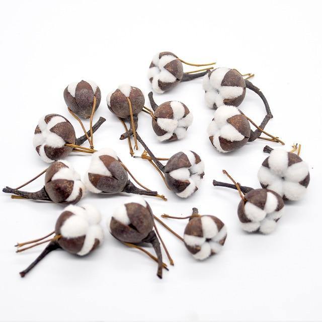 12 Artificial Cotton Flowers - Woodland Gatherer