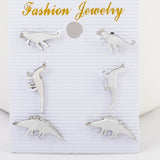 Three Pairs of Dinosaur Stud Earrings