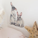 Two Cute Rabbits Removable Wall Stickers