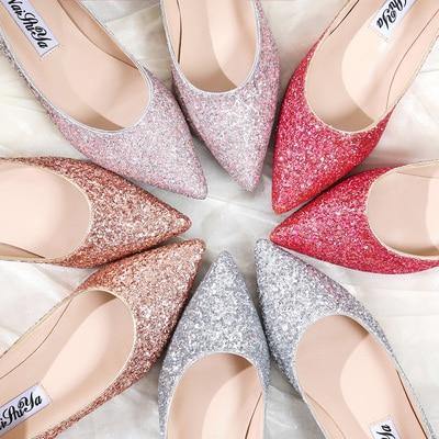 Glittery Ombre Womens Flat Ballet Shoes | Pointed Toe Flats | Small & Large Sizes - Woodland Gatherer