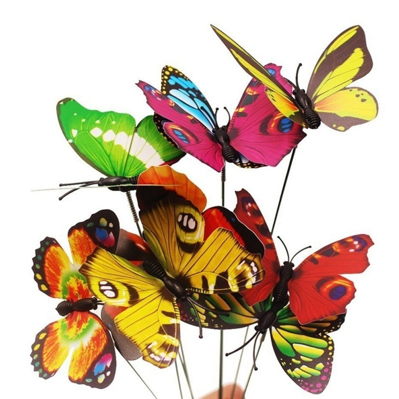 Bunch of Butterflies Garden Planter Butterfly Stakes