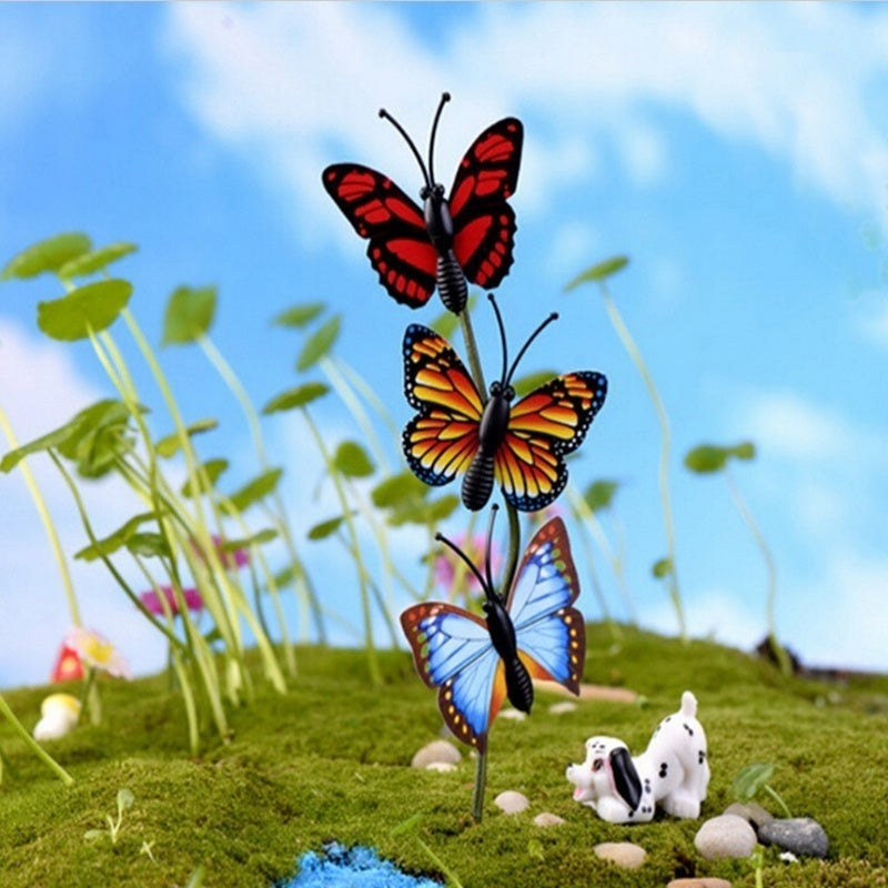 Bunch of Butterflies Garden Planter Butterfly Stakes