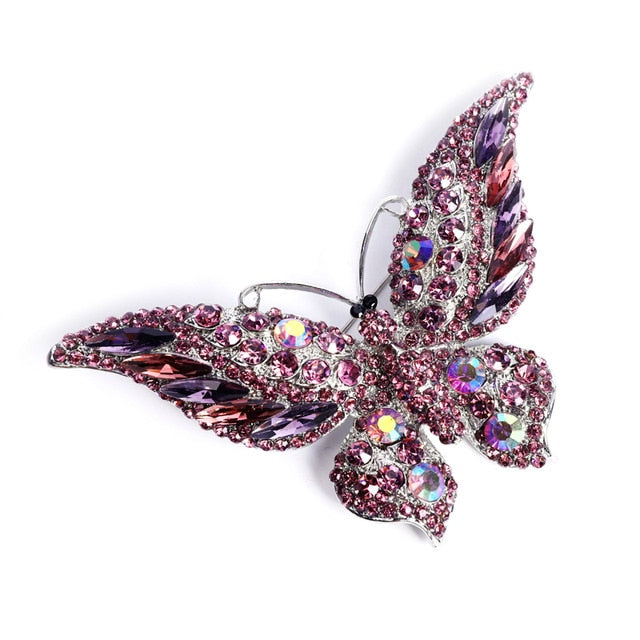Big Sparkly Butterfly Brooches