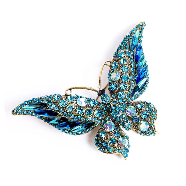 Big Sparkly Butterfly Brooches