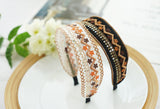 Wide Embroidered Ribbon Boho Hairbands