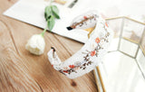 Wide Embroidered Ribbon Boho Hairbands