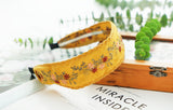 Wide Embroidered Ribbon Boho Hairbands