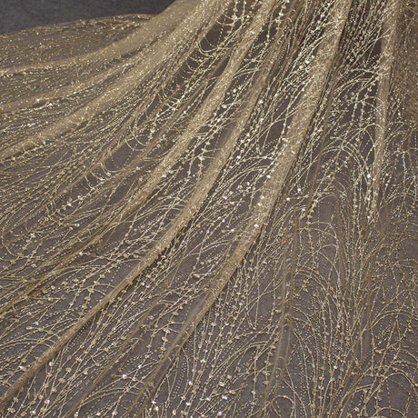 Glittery Sequins Dust Sparkling Champagne Wedding Bridal Veil 3 M Long