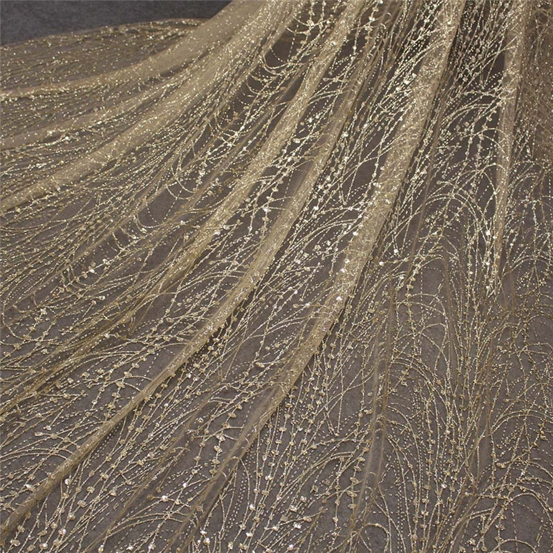 Glittery Sequins Dust Sparkling Champagne Wedding Bridal Veil 3 M Long