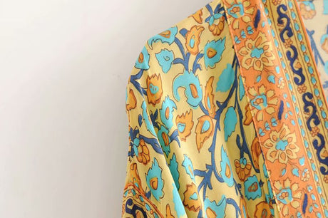 Sunshine Cocktails Cotton Boho Kimono Beach Cover Up