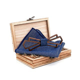 Art Deco Wooden Bow Tie & Handkerchief Boxed Gift Sets