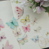 38pcs Watercolour Butterfies PVC Stickers | Scrapbooking DIY Craft
