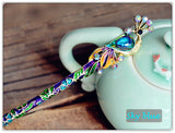 Peacock Hair Stick | Crystal & Enamel Hairpin