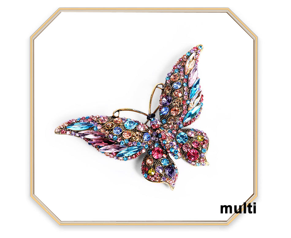 Big Sparkly Butterfly Brooches