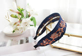 Wide Embroidered Ribbon Boho Hairbands