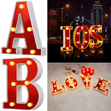 Red Circus Letters LED Light 26 Letters & 10 Numbers & Hearts