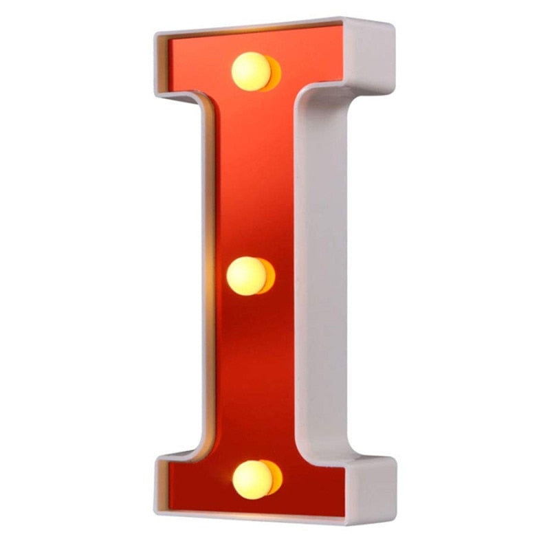 Red Circus Letters LED Light 26 Letters & 10 Numbers & Hearts