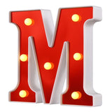 Red Circus Letters LED Light 26 Letters & 10 Numbers & Hearts