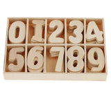 60Pcs 0-9 Wooden Numbers Kids Educational Toys