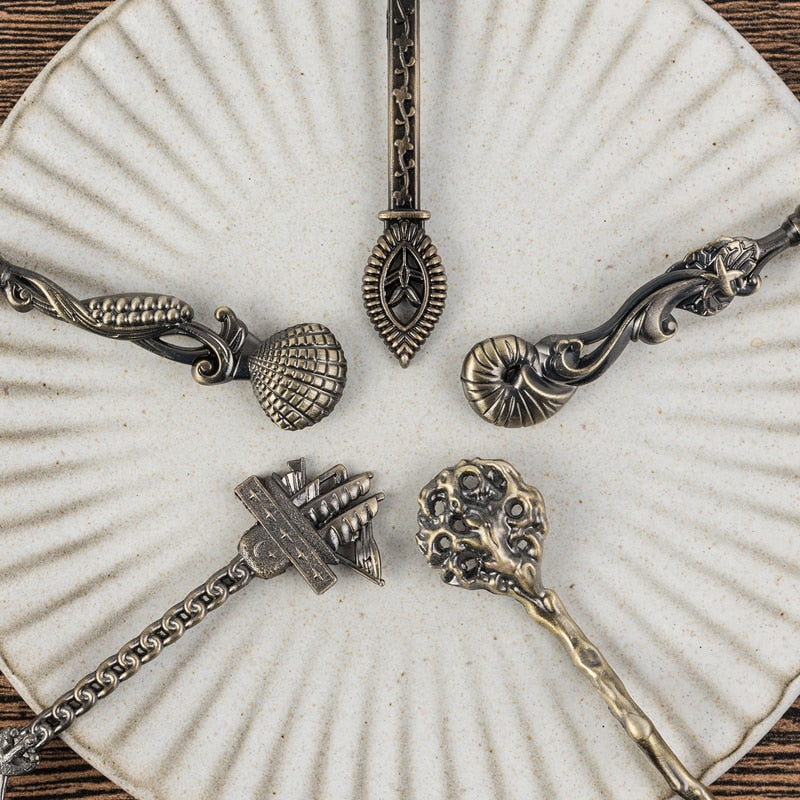 Set of Five Apothecary Spoons Witches Kitchen