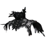 Vintage Punk Gothic Feather Lace Bolero Jacket Shrug