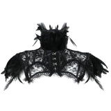 Vintage Punk Gothic Feather Lace Bolero Jacket Shrug
