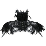 Vintage Punk Gothic Feather Lace Bolero Jacket Shrug