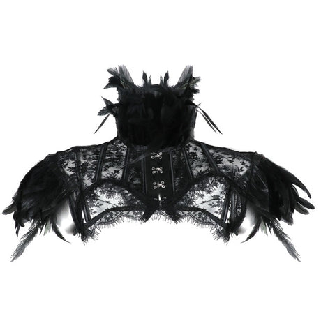 Vintage Punk Gothic Feather Lace Bolero Jacket Shrug