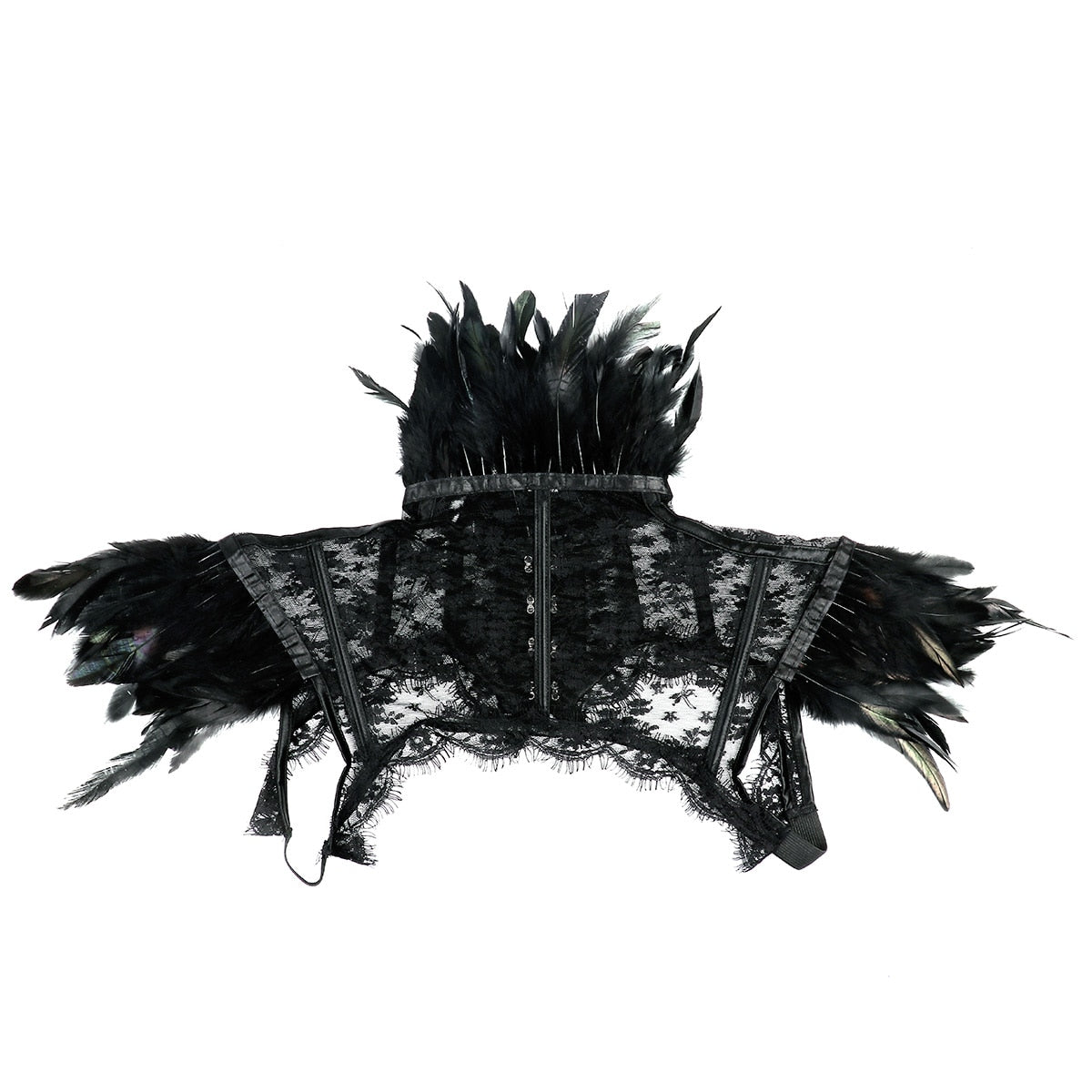 Vintage Punk Gothic Feather Lace Bolero Jacket Shrug
