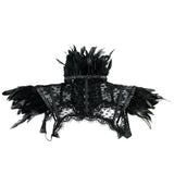 Vintage Punk Gothic Feather Lace Bolero Jacket Shrug