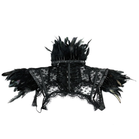 Vintage Punk Gothic Feather Lace Bolero Jacket Shrug